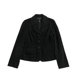 INC International Concepts Blazer Womens Size M Black Corduroy Jacket